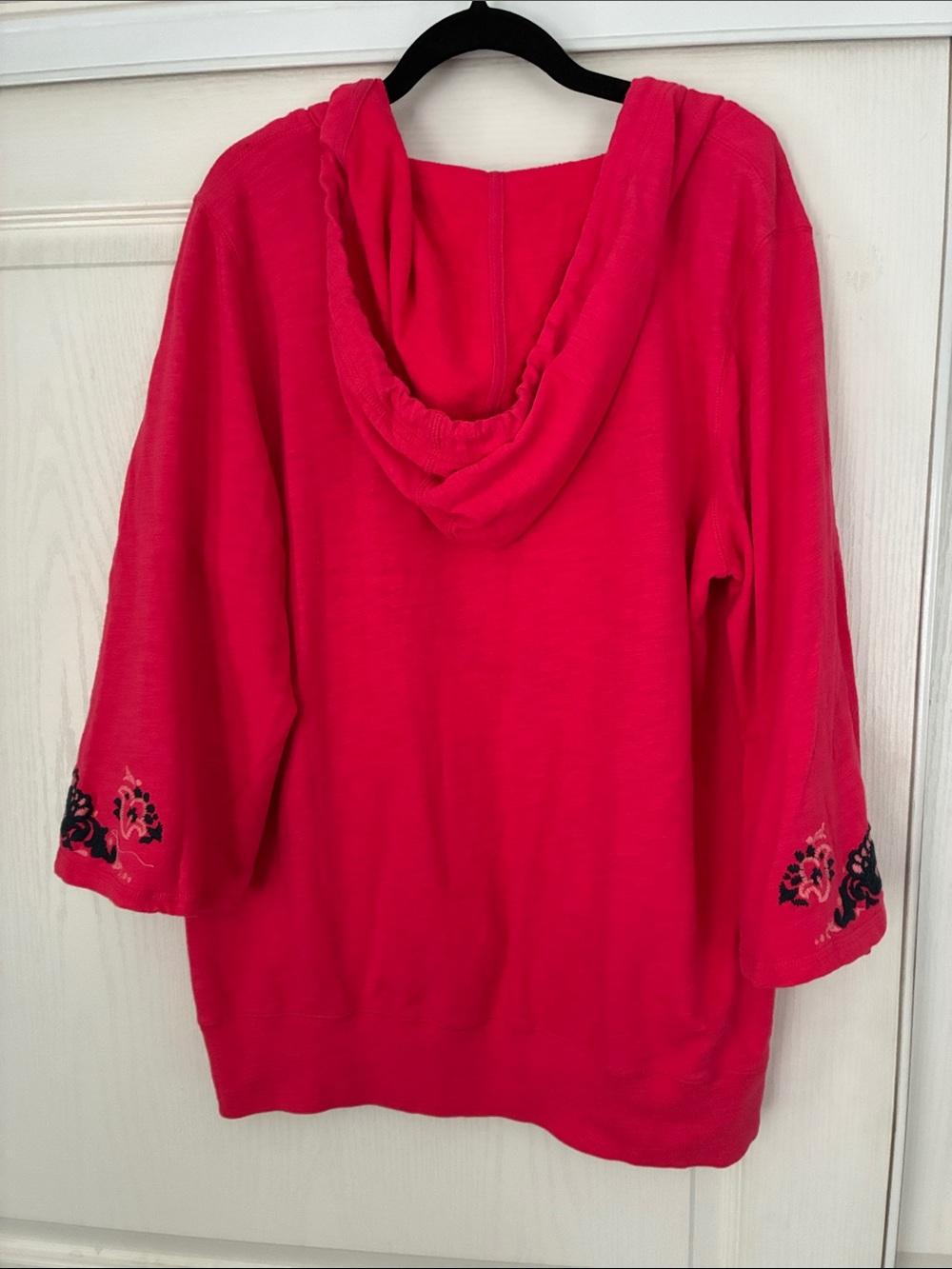 Lucky Brand Pink Embroidered Hoodie Top - Picture 5 of 5